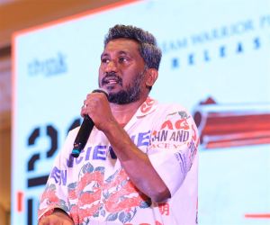 Writer Tamizh Prabha @ Sorgavaasal Trailer Launch Stills