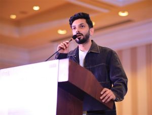 Anirudh @ Sorgavaasal Trailer Launch Stills