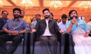 Lokesh Kanagaraj, Anirudh, RJ Balaji @ Sorgavaasal Trailer Launch Stills