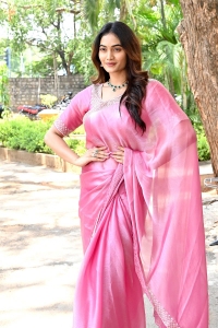 Actress Spandana Palli Saree Stills @ The Trail Teaser Launch