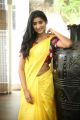 Telugu Model Sravani Yadav Yellow Saree Hot Stills