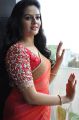 Telugu Actress Sree Mukhi in Light Red Saree Images