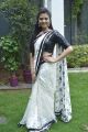 Actress Sree Mukhi Stills in White Saree with Black Blouse