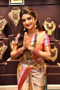 Actress Sreeleela Saree Photos @ Kukatpally CMR Family Mall Launch