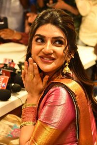 Actress Sreeleela Saree Photos @ Kukatpally CMR Family Mall Launch