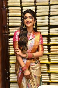 Actress Sreeleela Saree Photos @ Kukatpally CMR Family Mall Opening