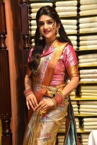 Actress Sreeleela Saree Photos @ Kukatpally CMR Family Mall Opening