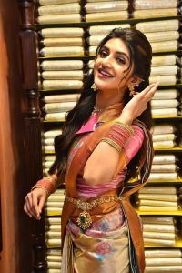 Actress Sreeleela Saree Photos @ Kukatpally CMR Family Mall Opening