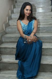 Actress Sreelu Saree Stills @ Kotta Rangula Prapancham Pre Release