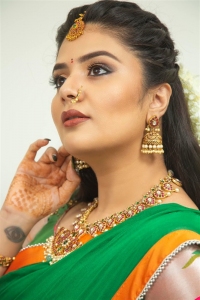 Anchor Sreemukhi Half Saree Photoshoot Images