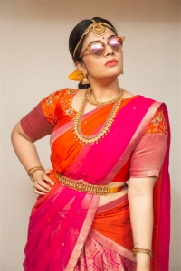 Anchor Sreemukhi Half Saree Photoshoot Images