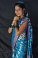 Telugu Actress Suhasini Blue Saree Images @ Rough On Location