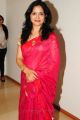 Singer Sunitha in Pink Red Silk Saree Stills