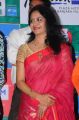 Singer Sunitha Latest Stills in Pink Red Kota Silk Saree