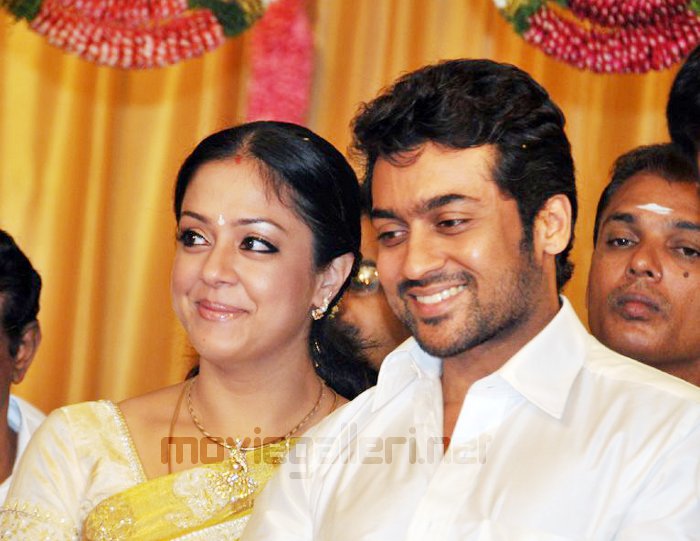 Surya and Jo in Karthi Marriage Stills Pictures. 