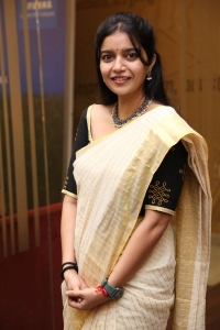 Actress Colors Swathi Saree Pics @ Month Of Madhu Trailer Launch