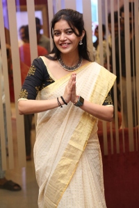 Actress Colors Swathi Saree Pics @ Month Of Madhu Trailer Launch