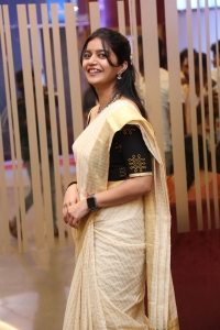 Actress Colours Swathi Saree Pics @ Month Of Madhu Trailer Launch