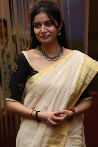 Actress Colors Swathi Saree Pics @ Month Of Madhu Trailer Launch