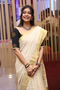 Actress Colours Swathi Saree Pics @ Month Of Madhu Trailer Launch