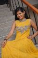 Actress Swetha Jadhav Pictures in Yellow Long Gown