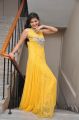 Actress Swetha Jadhav in Yellow Long Gown Pictures