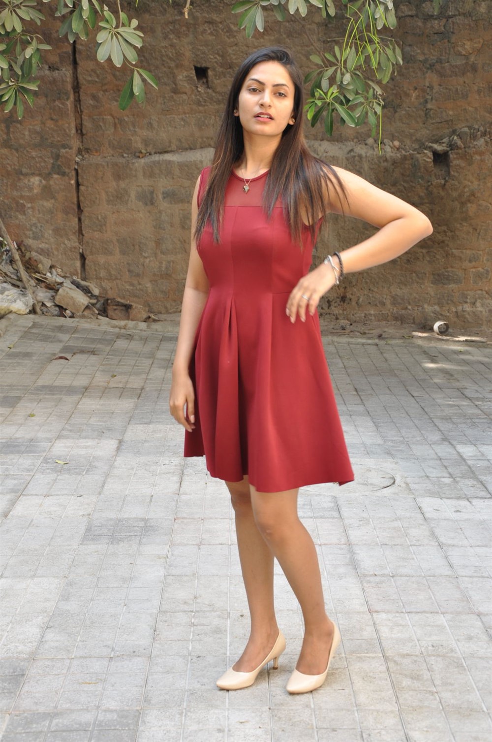 Swetha Varma Hot Photos in Red Dress.