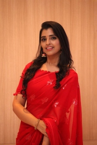 Anchor Shyamala Red Saree Pics @ Love Story Success Meet