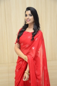 Anchor Shyamala Red Saree Pics @ Love Story Success Meet
