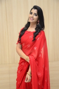 Anchor Syamala Red Saree Pics @ Love Story Success Meet