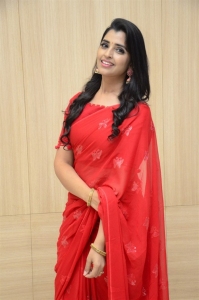 Anchor Syamala Red Saree Pics @ Love Story Success Meet