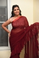 Anchor Shyamala Red Saree Stills