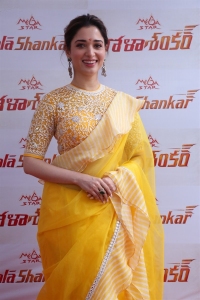 Actress Tamanna Saree Photos @ Bhola Shankar Movie Launch