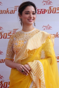 Actress Tamanna Saree Photos @ Bhola Shankar Movie Launch