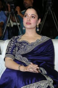 Actress Tamannaah Blue Saree Photos @ Baak Movie Pre Release