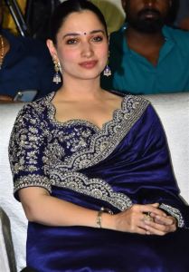 Baak Movie Actress Tamannaah Bhatia Blue Saree Photos