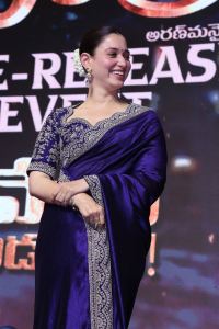 Tamannaah Bhatia Blue Saree Photos @ Baak Movie Pre Release