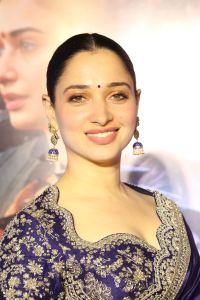 Actress Tamannaah Blue Saree Photos @ Baak Movie Pre Release