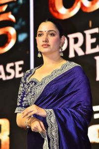 Baak Movie Actress Tamannaah Bhatia Blue Saree Photos