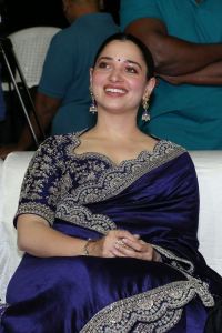 Tamannaah Bhatia Blue Saree Photos @ Baak Movie Pre Release