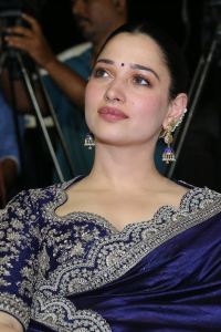 Baak Movie Heroine Tamannaah Bhatia Blue Saree Photos