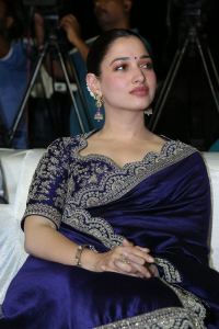 Actress Tamannaah Blue Saree Photos @ Baak Movie Pre Release