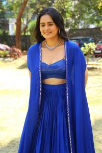 Siddharth Roy Actress Tanvi Negi Blue Dress Images