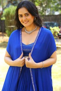 Actress Tanvi Negi Blue Dress Images @ Siddharth Roy Pre Release