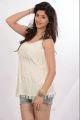 Tanvi Vyas Photo Shoot Stills in White Top & Jean Shorts Dress