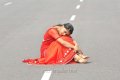 Tapsee on National Highway in Hot Red Saree