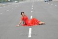 Tapsee on National Highway in Hot Red Saree