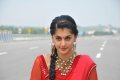 Tapsee on National Highway in Hot Red Saree