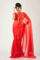 Lakshmi Menon Hot Red Saree Photo Shoot Stills