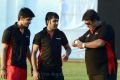 Nikhil, Tarun, Vanka Pratap at Telugu Warriors Practice at JSCA Stadium Ranchi Photos